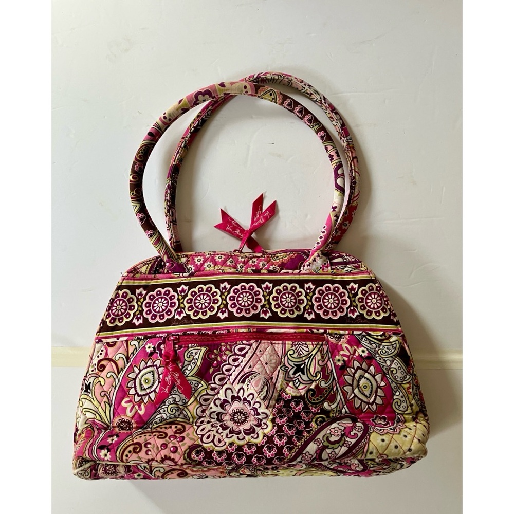 Vintage Vera Bradley 100% Premium Quilted Cotton Medium Floral Paisley Pink Tote